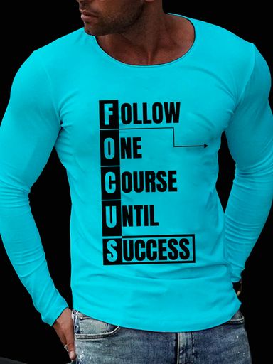 🏁 FOCUS: Follow One Course Until Success – Motivational Long-Sleeve Tee 