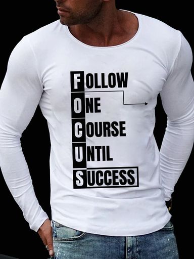 🏁 FOCUS: Follow One Course Until Success – Motivational Long-Sleeve Tee 
