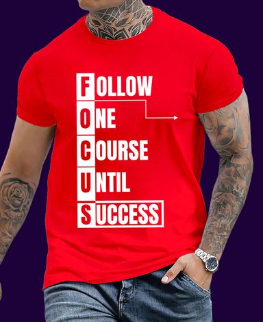 🏁 FOCUS: Follow One Course Until Success – Motivational short-Sleeve Tee 