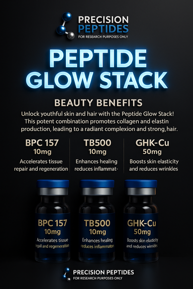 THE GLOW STACK BPC157 (10MG) TB500 (10MG) GHK-Cu (50MG) 1 MONTH SUPPLY