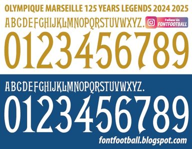 Font Vector Olympique Marseille 125 Years Legends 2024 2025 kit