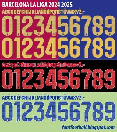 Font Vector Barcelona La Liga 2024 2025 kit