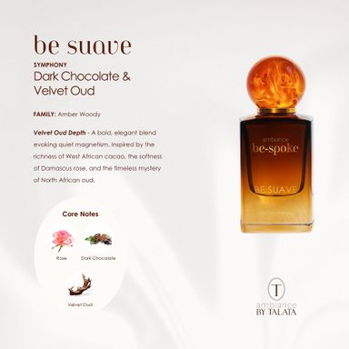 BE SUAVE - Dark Chocolate · Velvet Oud - Eau De Parfum - 50ml + Travel Size 10ml