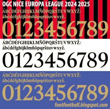 Font Vector OGC Nice Europa League UEL 2024 2025 kit