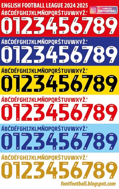 Font Vector English Football League EFL 2024 2025 kit