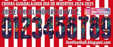 Font Vector Chivas Guadalajara Dia de Muertos 2024 2025 kit