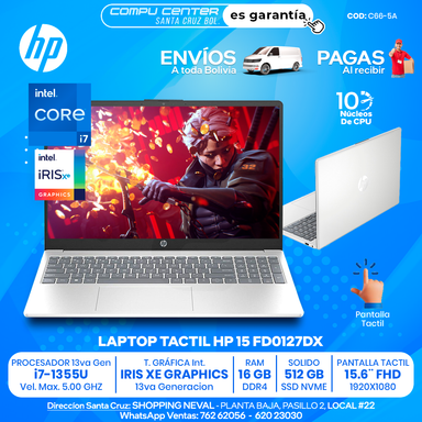 HP 15 FD0127DX / CORE i7 13Va Generación / 16 GB RAM / PANTALLA TACTIL