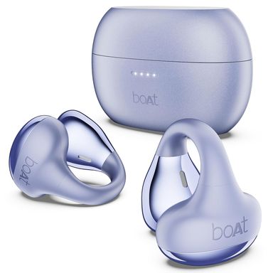 boAt Airdopes Loop Bluetooth in Ear Earbuds W/Clip-On Fit, Air Conduction Tech, 50HRS Battery, 4Mics Enx, Dual EQ Modes, 12Mm Drivers, 40Ms Latency,ASAP Charge,OWS Ear Buds Earphones (Lavender Mist) 