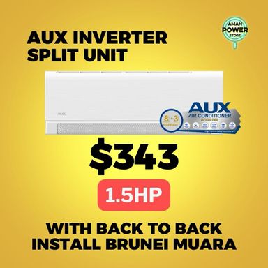AUX 1.5HP INVERTER SPLIT UNIT WITH BACK TO BACK INSTALLATION BRUNEI MUARA