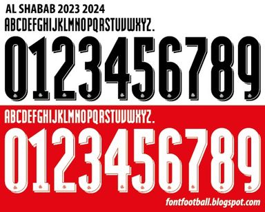 Font Vector AL Shabab 2023 2024 kit