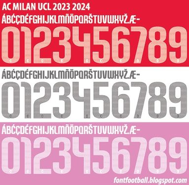 Font Vector AC Milan UCL 2023 2024 kit