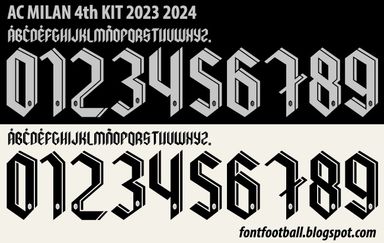 Font Vector AC Milan 4th Fourth 2023 2024 kit