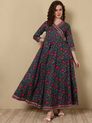 Women Ethnic Motifs Work Floral Anarkali Dress