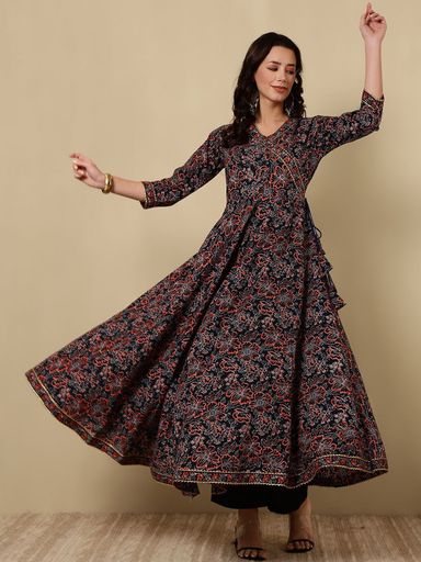 Women Ethnic Motifs Work Floral Anarkali Dress