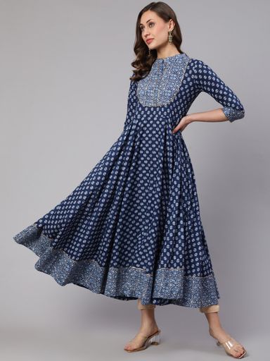 Women Ethnic Motifs Work Floral Anarkali Dress