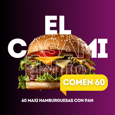 60 MAXI HAMBURGUESAS CON PAN