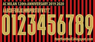 Font Vector AC Milan 120th Anniversary 2019 2020 kit