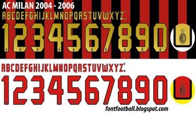 Font Vector AC Milan 2004 2005 2006 kit