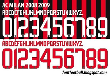 Font Vector AC Milan 2008 2009 kit