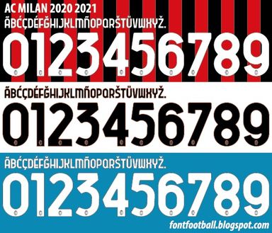 Font Vector AC Milan 2020 2021 kit