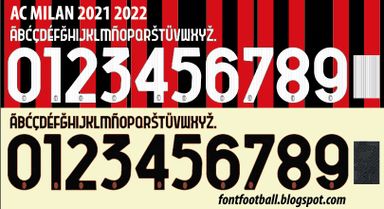 Font Vector AC Milan 2021 2022 kit