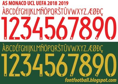 Font Vector AS Monaco UCL 2018 2019 kit