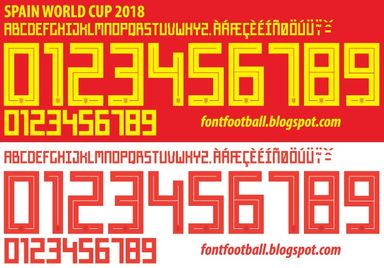 Font Vector Spain World Cup 2018 kit