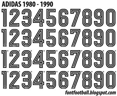 Font Vector Adidas World Cup 1980 1981 1982 1983 1984 1985 1986 1987 1988 1989 1990 kit