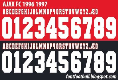 Font Vector Ajax FC 1996 1997 kit