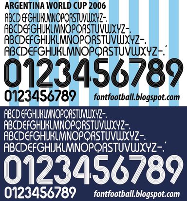 Font Vector Argentina World Cup 2006 kit