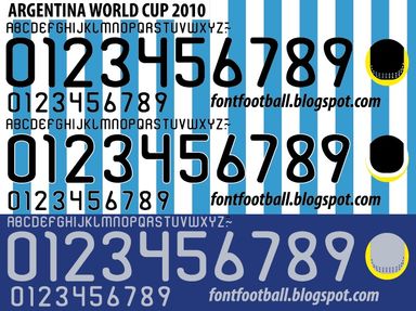 Font Vector Argentina World Cup 2010 kit