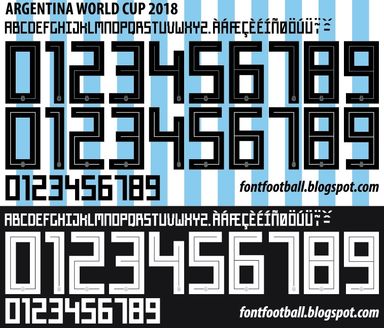 Font Vector Argentina World Cup 2018 kit
