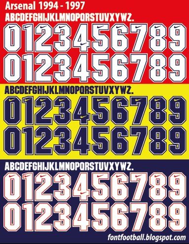 Font Vector Arsenal 1994 1995 1996 1997 kit