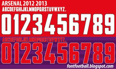 Font Vector Arsenal UCL 2012 2013 kit