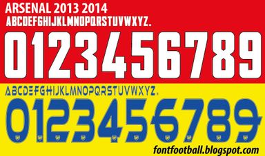 Font Vector Arsenal UCL 2013 2014 kit
