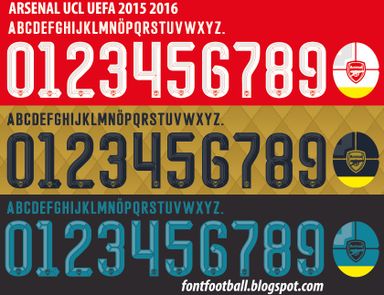 Font Vector Arsenal UCL 2015 2016 kit