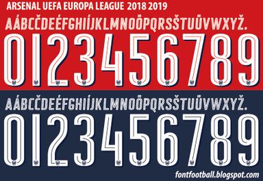 Font Vector Arsenal Europa League 2018 2019 kit