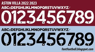 Font Vector Aston Villa 2022 2023 kit