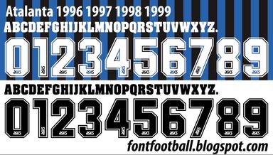 Font Vector Atalanta 1996 1997 1998 1999 kit