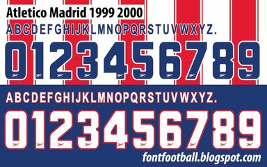 Font Vector Atletico Madrid 1999 2000 kit