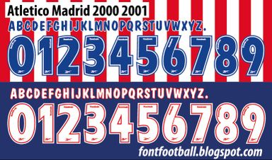 Font Vector Atletico Madrid 2000 2001 kit