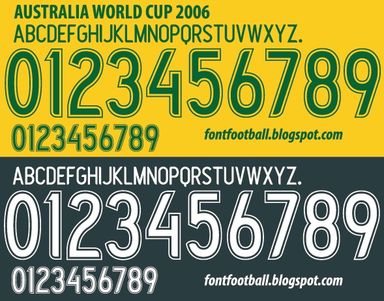 Font Vector Australia World Cup 2006 kit