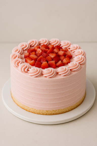 Fresh Strawberry Vanilla Cake