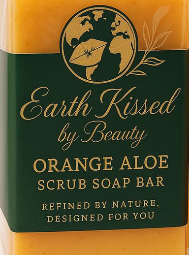 Earth Kissed by Beauty Orange Aloe Scrub Soap Bar BA 
