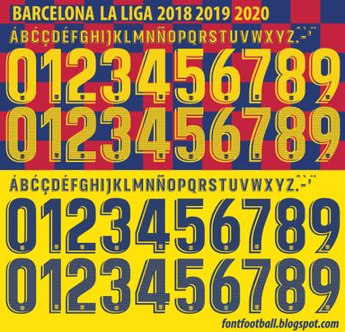 Font Vector Barcelona La Liga 2018 2019 2020 kit