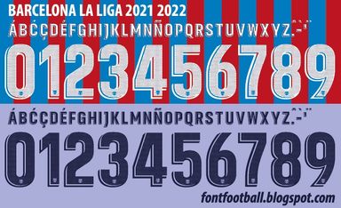 Font Vector Barcelona La Liga 2021 2022 kit