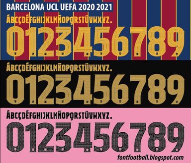 Font Vector Barcelona UCL 2020 2021 kit