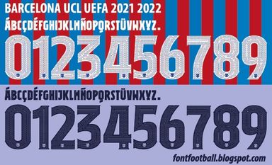 Font Vector Barcelona UCL 2021 2022 kit