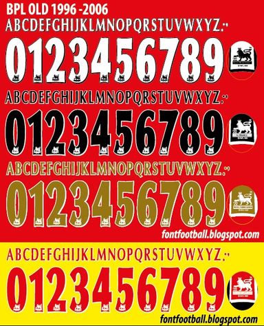 Font Vector Barclays Premier League 1996 - 2006 kit