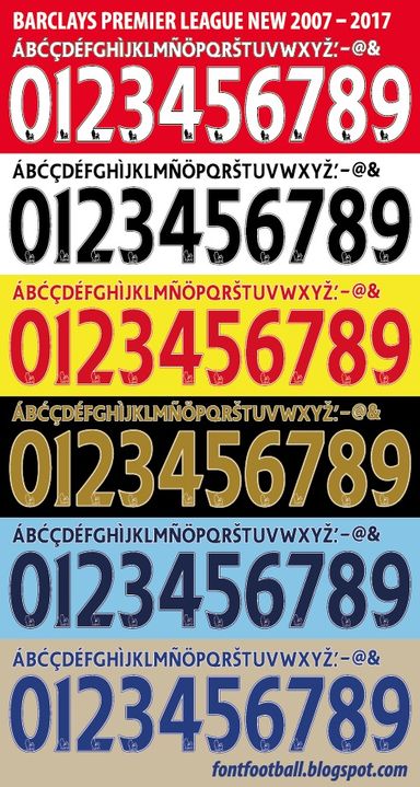 Font Vector Barclays Premier League 2007 - 2017 kit